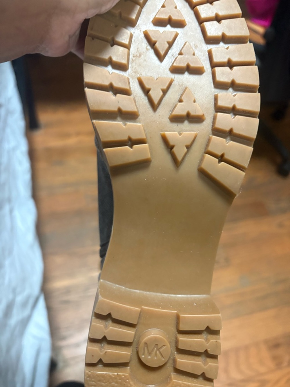 💛 Michael Kors- Corey Logo Signature Combat Boots 🤎 - Picture 7 of 9